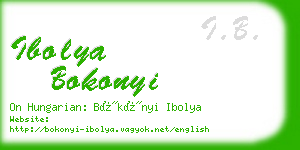 ibolya bokonyi business card